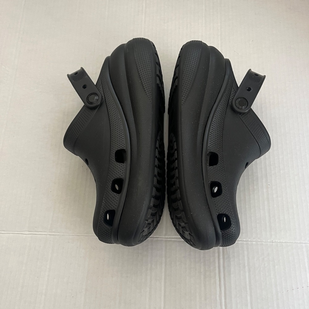 Crocs Iconic Comfort Cush Platform Clogs 7M 9W Black Healthcare Work Chunky Y2K - Picture 2 of 7